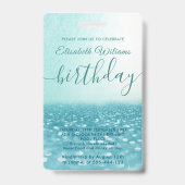 Leuke koele glitterscript zwembadfeest VIP-badge Badge (Achterkant)
