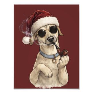 Leuke koele hond Gelukkig Nieuwjaar ontwerp Foto Afdruk