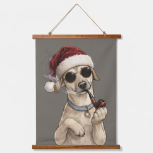 Leuke koele hond Gelukkig Nieuwjaar ontwerp Hangend Wandkleed