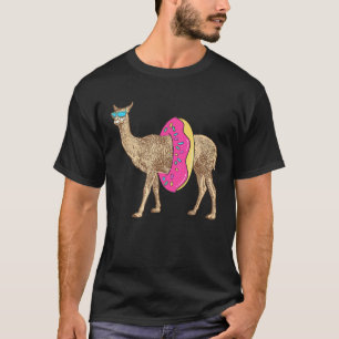 Leuke Koele Lama Donut Zwembad Drijver Op Dier T-s T-shirt