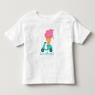 Leuke Koele Zomer Roze Ijs Scooter Zoetje Kinder Shirts