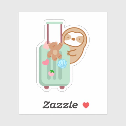 Leuke koffer Reizende luiaard Sticker (Vel)