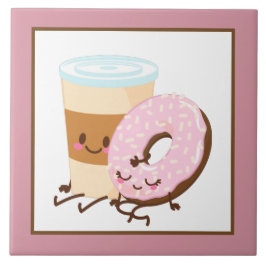 Leuke koffie donut decor keuken keramische tegel tegeltje