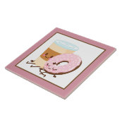 Leuke koffie donut decor keuken keramische tegel tegeltje (Zijkant)