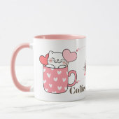 Leuke koffie en katten thema monogram gepersonalis mok (Links)