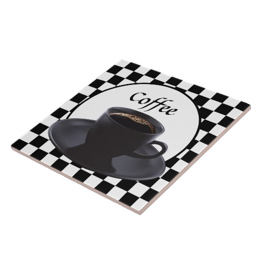 Leuke koffie keuken decor keramische tegel tegeltje (Zijkant)