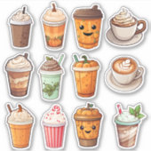 Leuke koffie latte sticker (Voorkant)