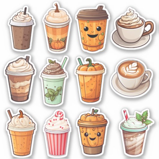 Leuke koffie latte sticker (Voorkant)