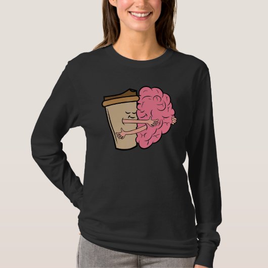 Leuke koffie ontbijt drinker wakker t-shirt (Voorkant)