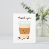 Leuke koffie voeg tekst toe bedankt briefkaart (Staand voorkant)
