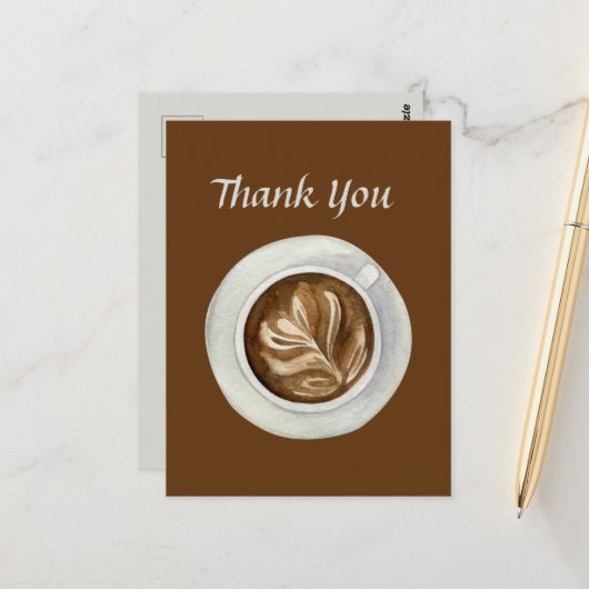 leuke koffiebar of verkopers dank je briefkaart (Voorkant / Achterkant in situ)