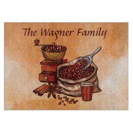 Leuke koffiebar Voeg naam toe Snijplank