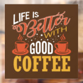 leuke koffiewinkel, kunst Venster Kuipen Raamsticker (Vel 2)