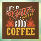 leuke koffiewinkel, kunst Venster Kuipen Raamsticker (Vel 3)