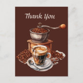 Leuke koffiezaak bedankt of leveranciers briefkaart (Voorkant)