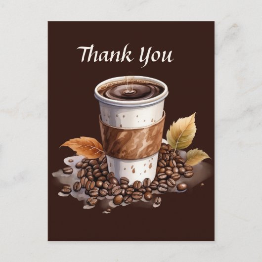 Leuke koffiezaak bedankt of leveranciers  briefkaart (Voorkant)