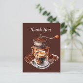 Leuke koffiezaak bedankt u of leveranciers briefkaart (Staand voorkant)