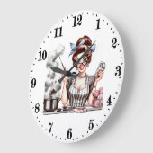 Leuke  koken dame grote klok (Hoek)