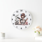 Leuke  koken dame grote klok (Huis)