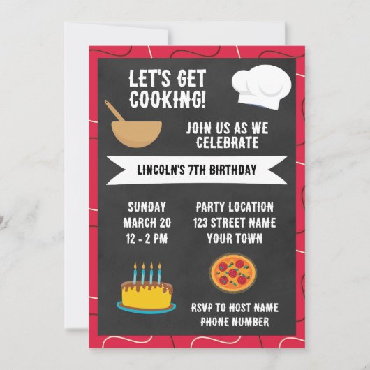 Leuke Koken Party Uitnodiging (Voorkant)