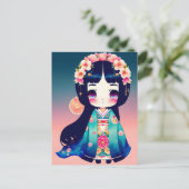 Leuke Kokeshi Doll, Postcrossing Briefkaart (Staand voorkant)