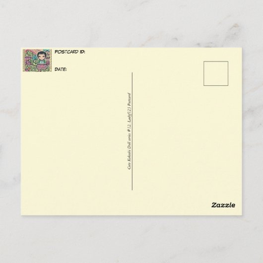 Leuke Kokeshi Doll, Postcrossing Briefkaart (Achterkant)