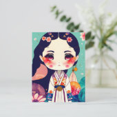 Leuke Kokeshi Doll, Postcrossing Briefkaart (Staand voorkant)