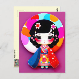 Leuke Kokeshi Doll, Postcrossing Briefkaart