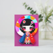 Leuke Kokeshi Doll, Postcrossing Briefkaart (Staand voorkant)