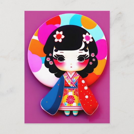 Leuke Kokeshi Doll, Postcrossing Briefkaart (Voorkant)