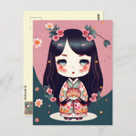 Leuke Kokeshi Doll, Postcrossing Briefkaart