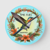 Leuke kolibrie oma ronde klok (Voorkant)