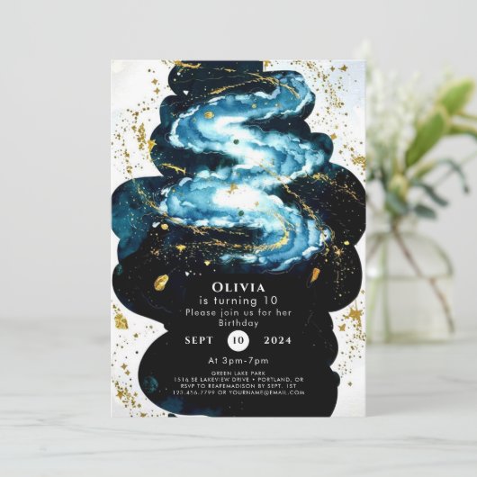 Leuke komeet ruimte verjaardag kaart (Staand voorkant)