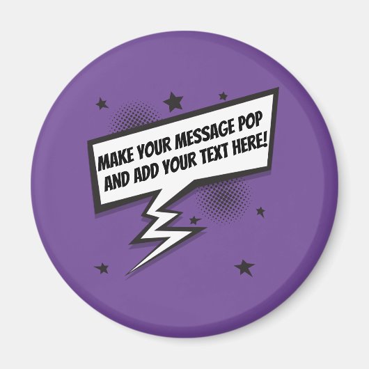 Leuke komische stijl callout speech bubble magneet (Voorkant)
