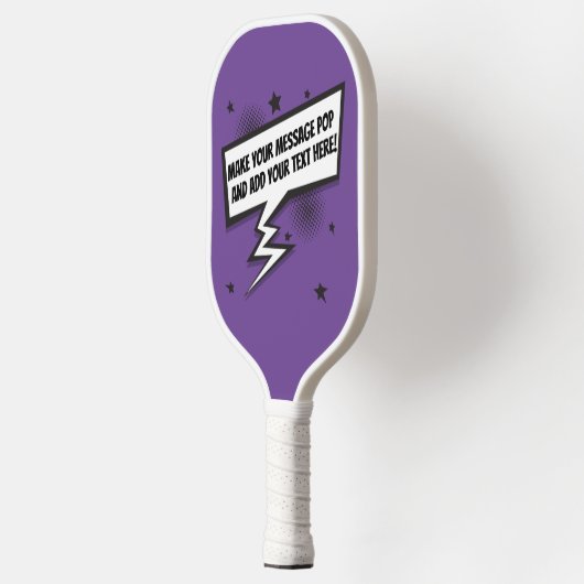 Leuke komische stijl callout speech bubble pickleball paddle (Links)