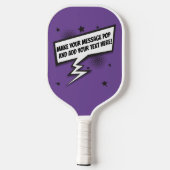 Leuke komische stijl callout speech bubble pickleball paddle (Achterkant)
