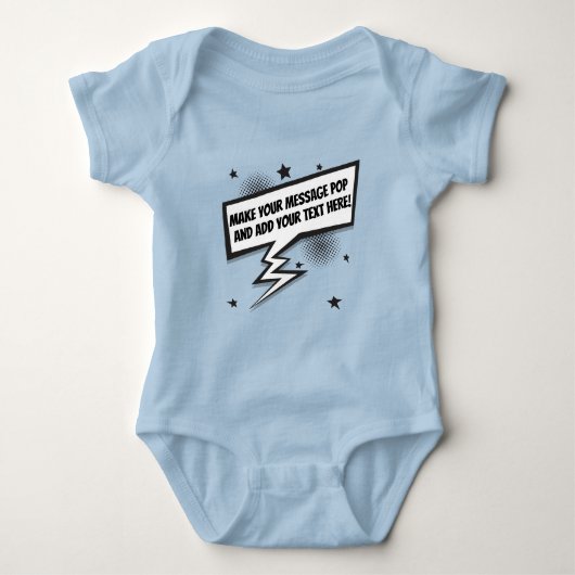Leuke komische stijl callout speech bubble romper (Voorkant)
