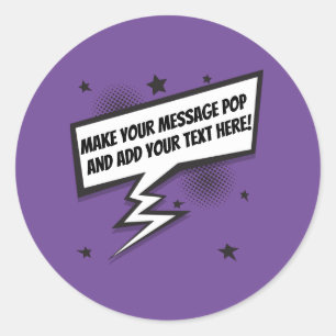 Leuke komische stijl callout speech bubble ronde sticker