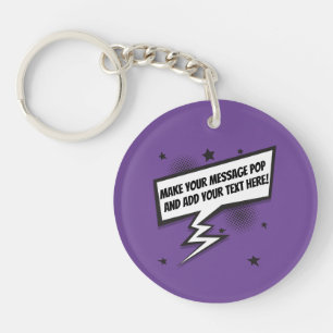 Leuke komische stijl callout speech bubble sleutelhanger