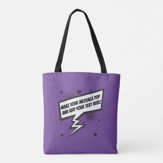 Leuke komische stijl callout speech bubble tote bag (Achterkant)