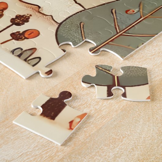 Leuke konijn dorp puzzel. legpuzzel (Zijkant)