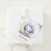 Leuke konijn en glanzende maan bedankjes labels (In situ)