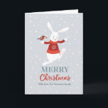 Leuke konijn en vogelvriendenKerstkaart Feestdagen Kaart<br><div class="desc">Leuke konijn en vogelvriendenKerstkaart met uw eigen gepersonaliseerde groet op de voorzijde en de binnenkant.

© MiniPrint Moi</div>