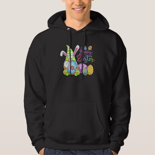 Leuke konijn Gnomie Spring Gnome Pasen Ei Jacht Hoodie (Voorkant)