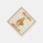 Leuke Konijn Herfst Verjaardag Servet (Hoek)