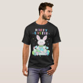 Leuke konijn pastel lente eieren jagen konijn gelu t-shirt (Voorkant volledig)