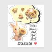 Leuke Konijn Vinyl Sticker | Droom wat je wilt (Vel)