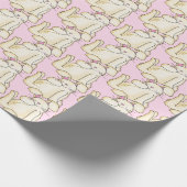 Leuke konijnen op roze cadeaupapier (Hoek)