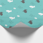 Leuke konijnenbloem en vlinderpatroon cadeaupapier (Hoek)