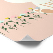 Leuke konijnenbloemen roze Kinder kinderkamer kuns Poster (Hoek)